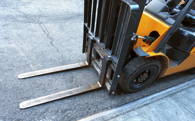 Yellow forklift